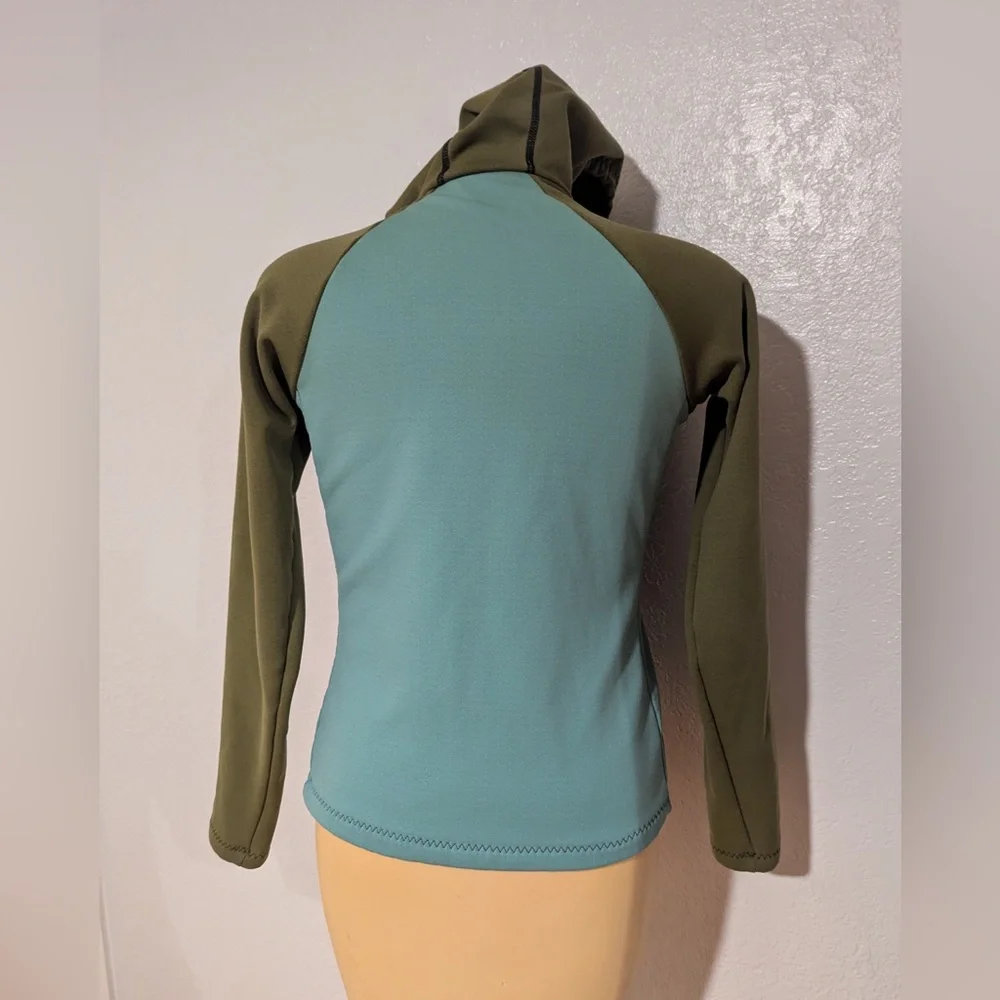 RARE Melanzana Women’s XS Hard Face Jacket Green Full Zip Hoodie - Picture 8 of 10